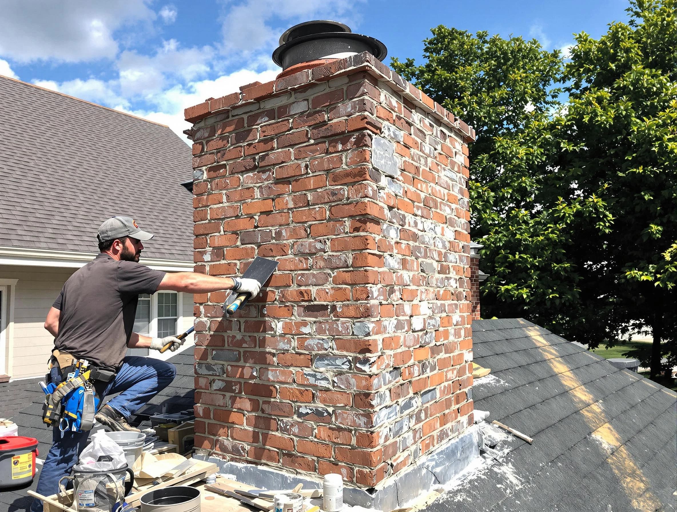 Completed chimney rebuild by West Point Chimney Sweep in West Point, UT