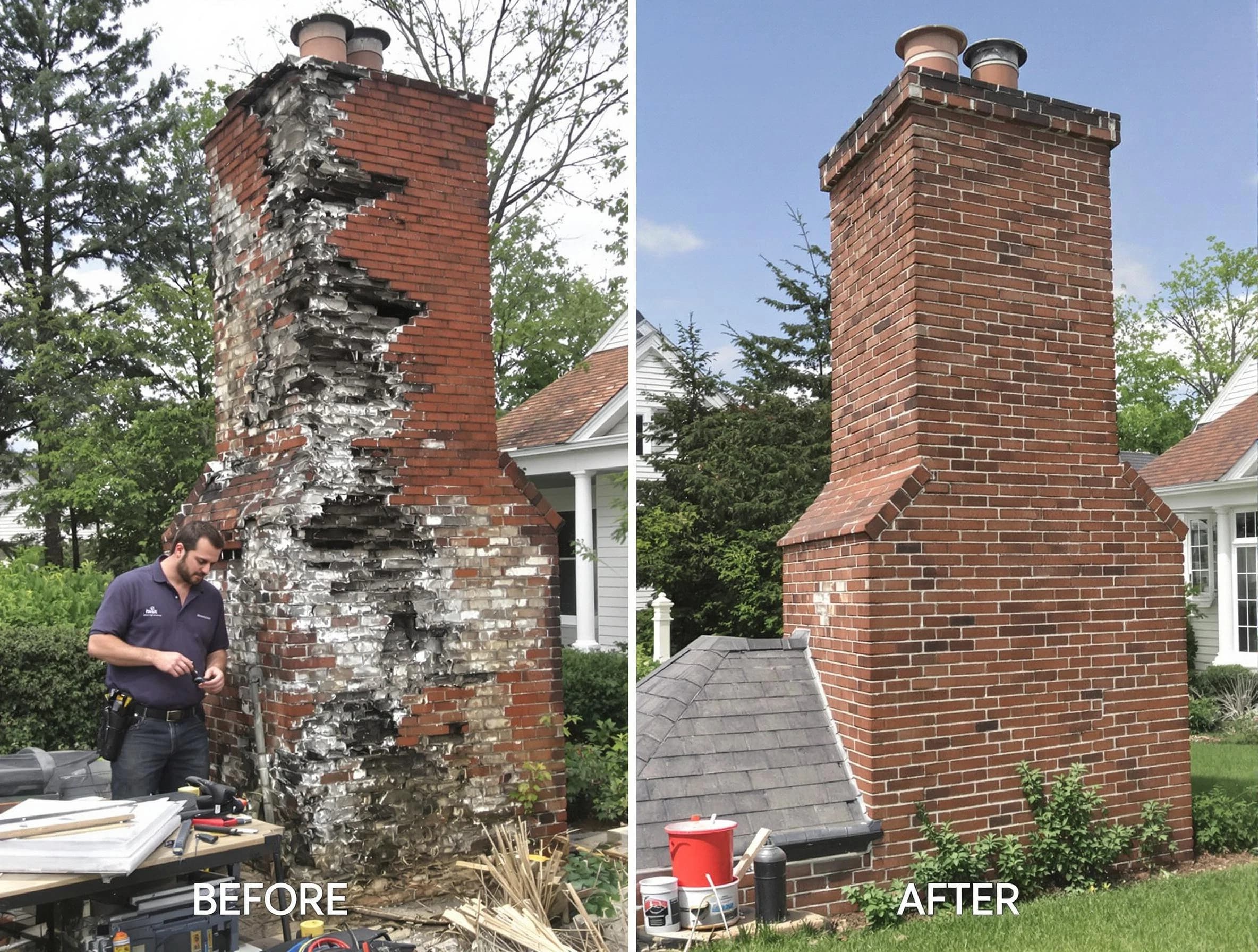 West Point Chimney Sweep performing a full chimney restoration in West Point, UT