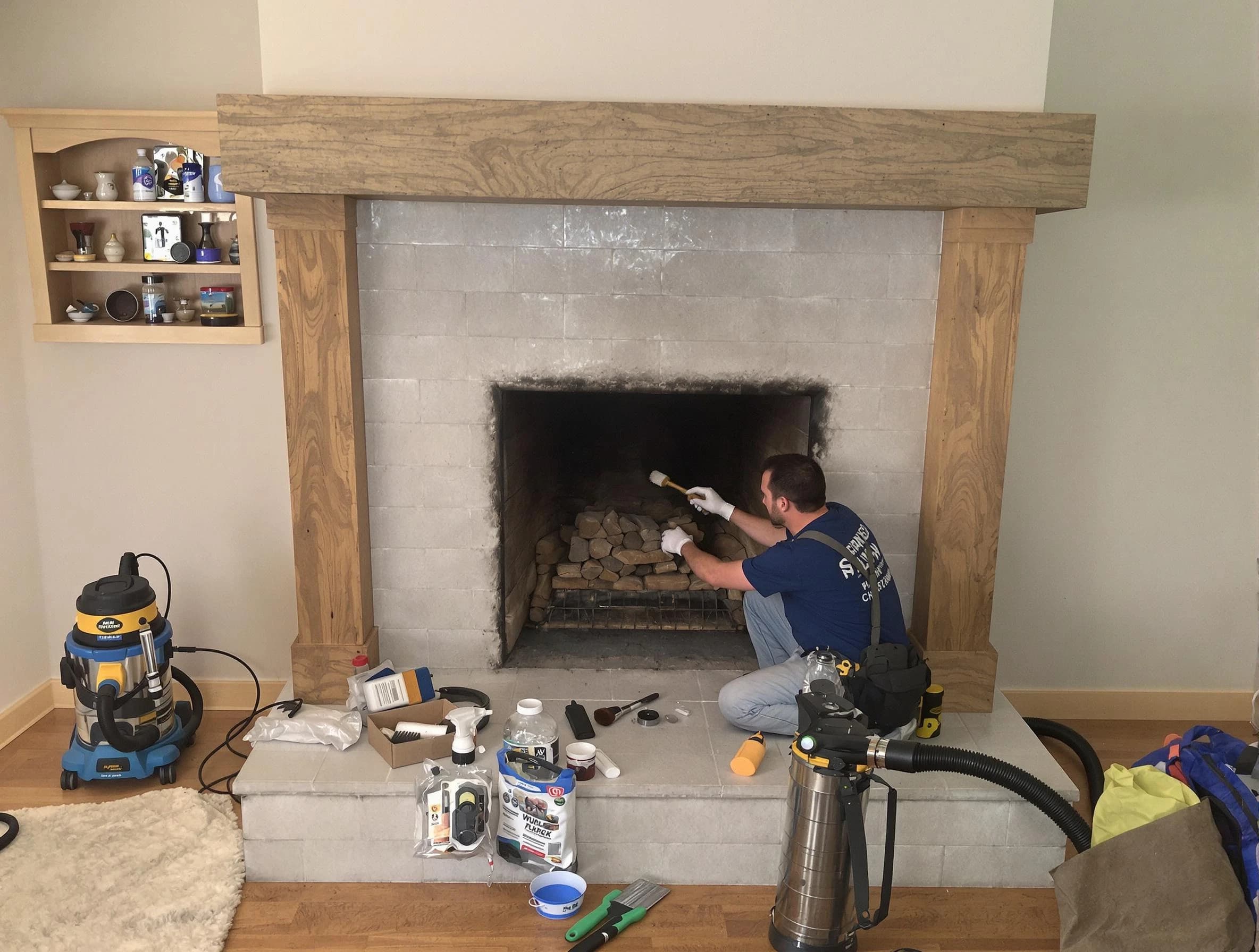 Detailed creosote removal process by West Point Chimney Sweep in West Point, UT