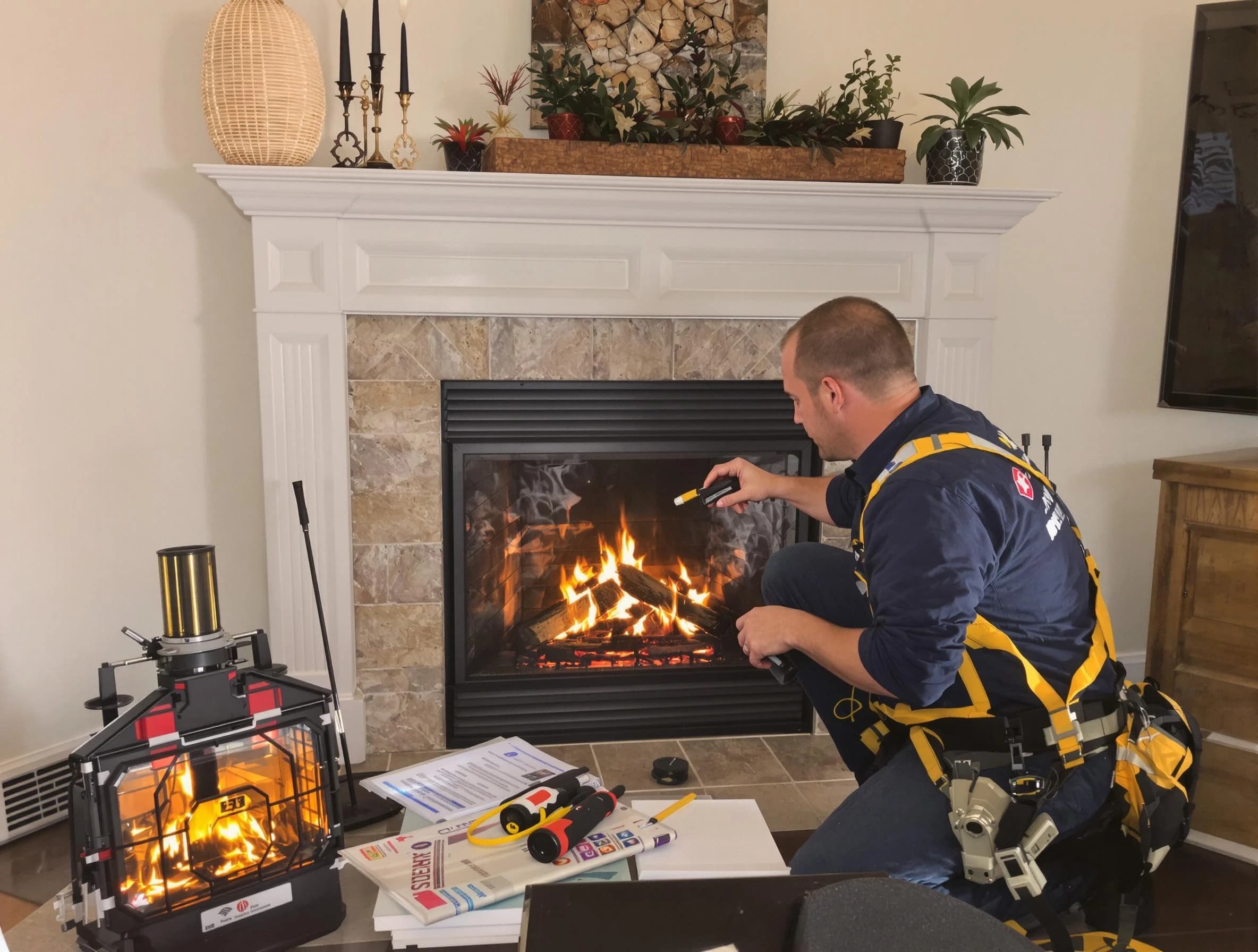 Safety-focused fireplace inspection by West Point Chimney Sweep in West Point, UT