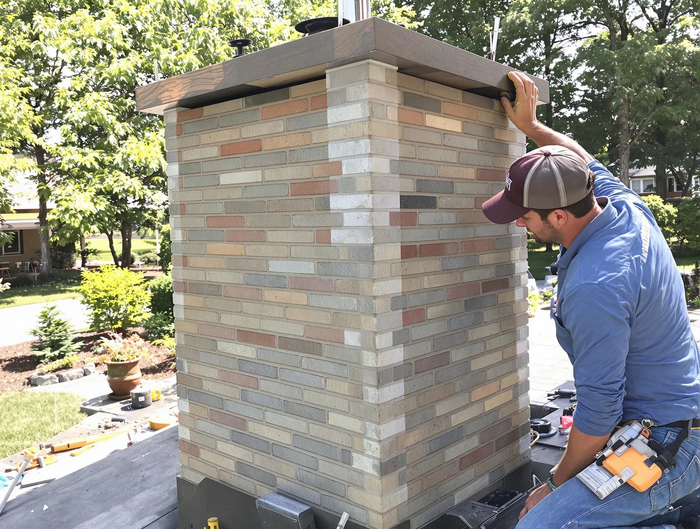 West Point Chimney Sweep completing a modern chimney remodel in West Point, UT