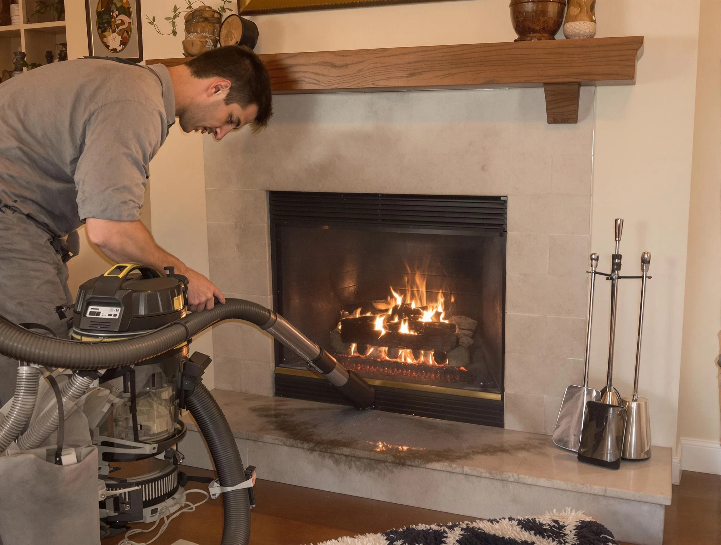 Routine fireplace upkeep by West Point Chimney Sweep in West Point, UT