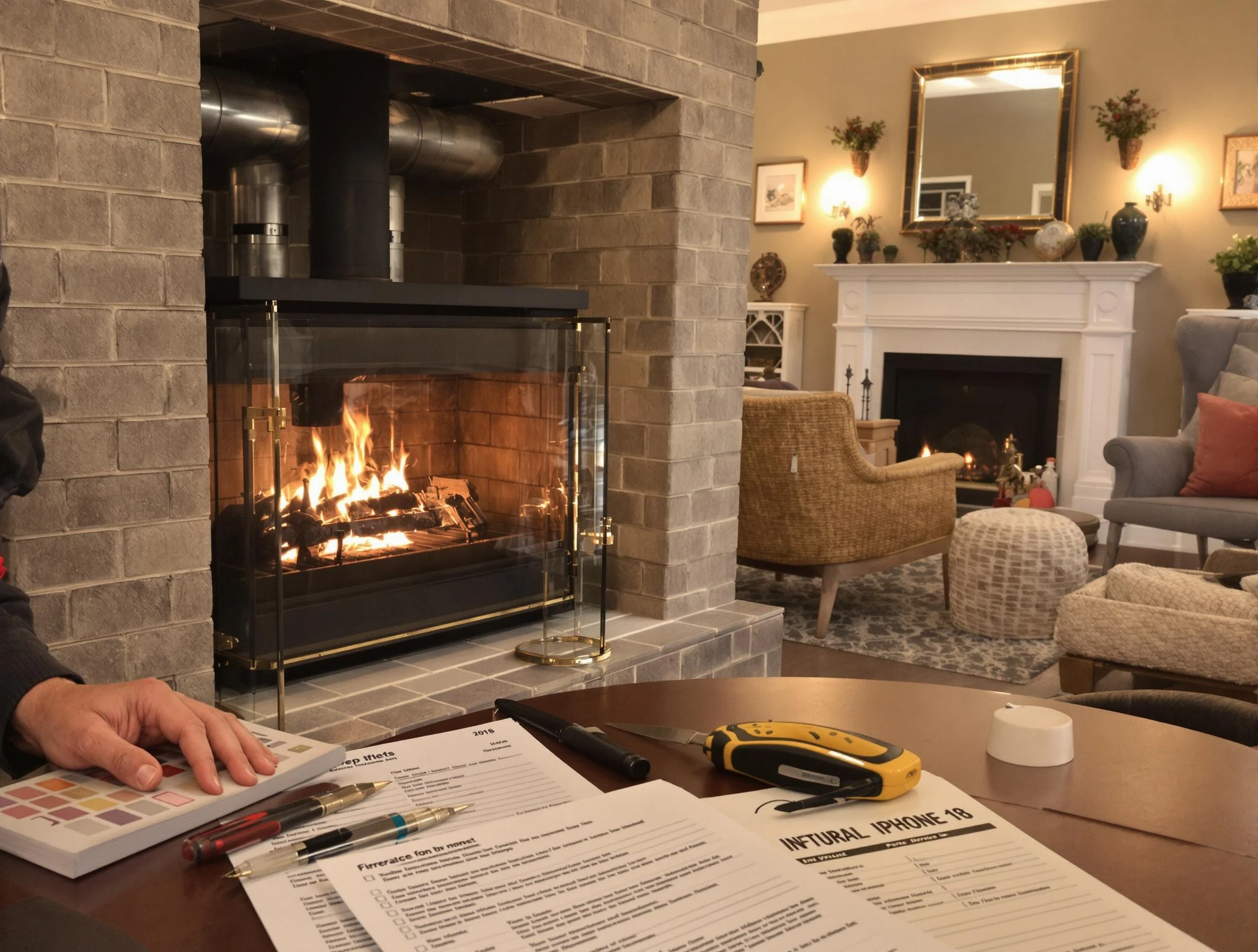 West Point Chimney Sweep verifying fireplace safety measures in West Point, UT